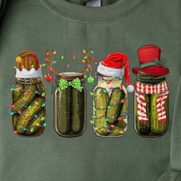 Christmas Pickle Sweatshirt Vintage Pickle Sweatshirt Holiday Sweatshirt 73 - Picture 2 of 5